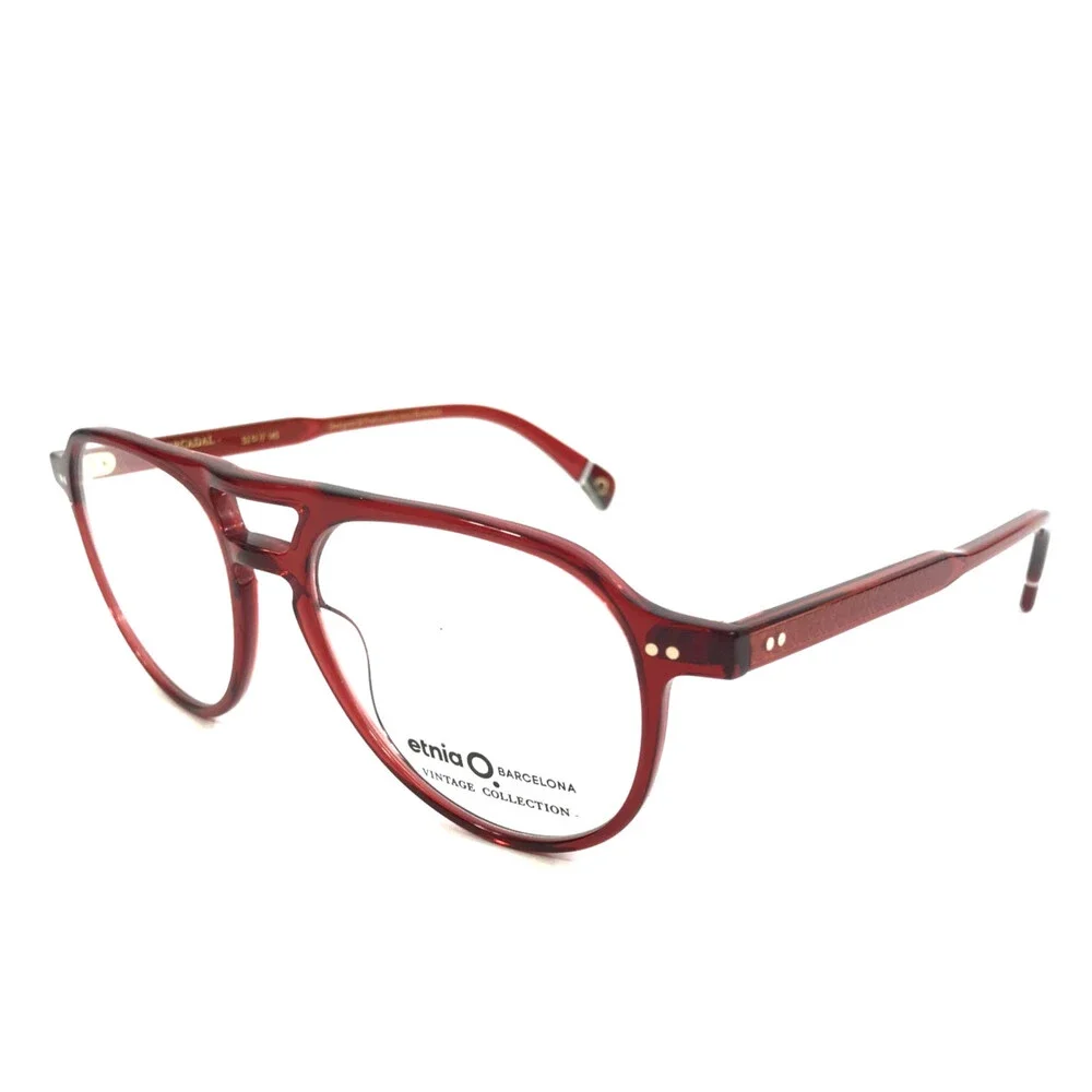 Etnia Barcelona Eyeglasses Frames ES MERCADAL RD Red Clear Aviators 52-17-145